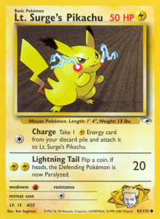 Lt. Surge's Pikachu 81/132