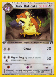 Dark Raticate 51/82 (1st Edition)