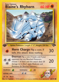 Blaine's Rhyhorn 65/132 (1st Edition)
