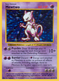Mewtwo 10/102 (Shadowless)