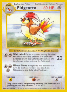 Pidgeotto 22/102 (Shadowless)