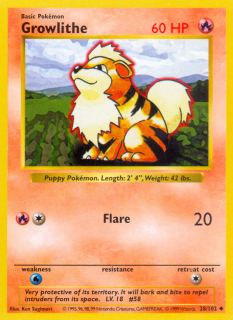 Growlithe 28/102 (Shadowless)