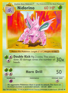Nidorino 37/102 (Shadowless)