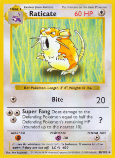 Raticate 40/102 (Shadowless)