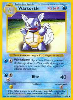 Wartortle 42/102 (Shadowless)