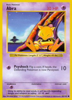 Abra 43/102 (Shadowless)