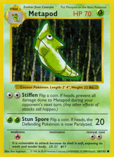 Metapod 54/102 (Shadowless)