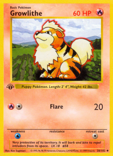 Growlithe 28/102 (1st Edition)