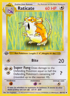 Raticate 40/102 (1st Edition)