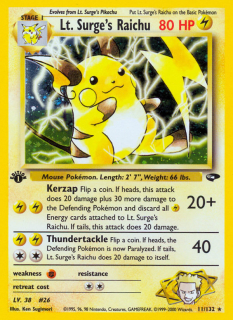 Lt. Surge's Raichu 11/132 (1st Edition)